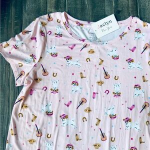 Western Cowboy Guitar Dog Sleepwear PJs Nightshirt